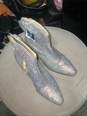 Matisse Iridescent Crystal-Embellished Ankle Boots - Silver